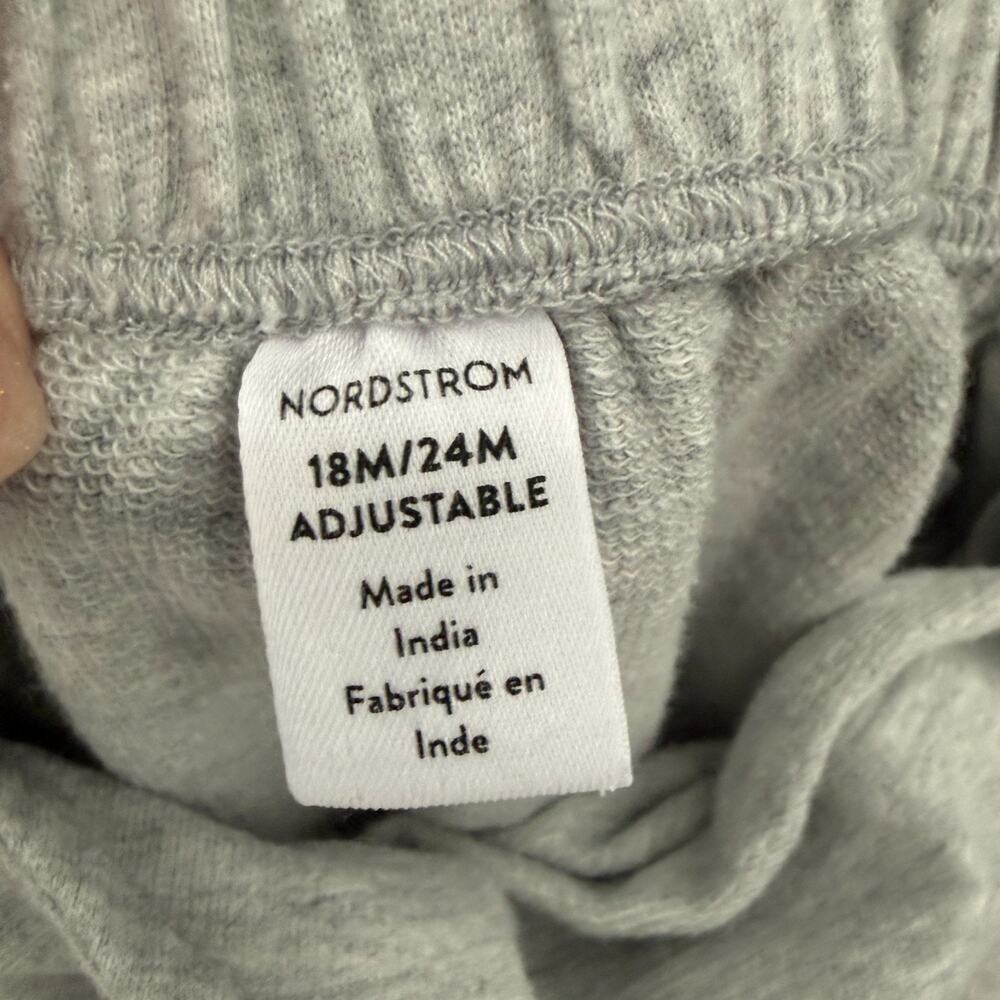 Nordstrom Baby French Terry Jumpsuit Overalls 18-24 Months Gray Organic Cotton - Picture 6 of 7